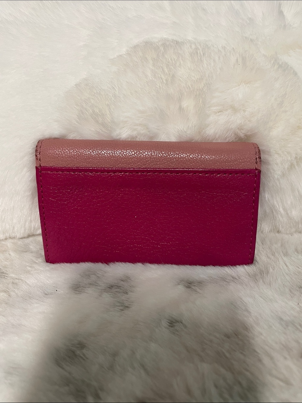 Miu Miu Two-Tone Pink & Fuchsia Leather Key Case - Picture 2 of 4